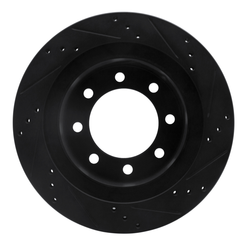 Dodge Ram 4000 Brake Rotor (1) - Rear Left - R1 Concepts - Drilled & Slotted - Black - `03-`08